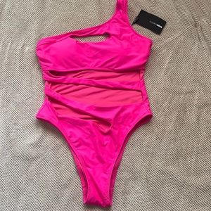 Hot pink one piece swimsuit